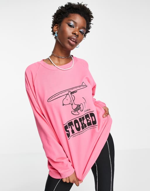 Native Youth - Big Boy - Afslappet sweatshirt med Nuser-print og 'Stoked'-tekst