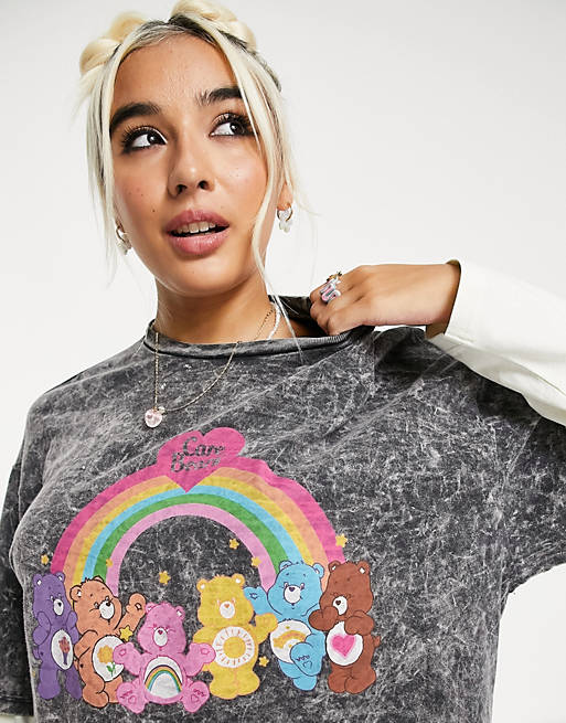  Native Youth big boy oversized two in one skate top with care bear rainbow graphic 