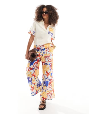 [Native Youth] Native Youth bold bloom wide leg printed pants in multi (part of a set) M MULTI