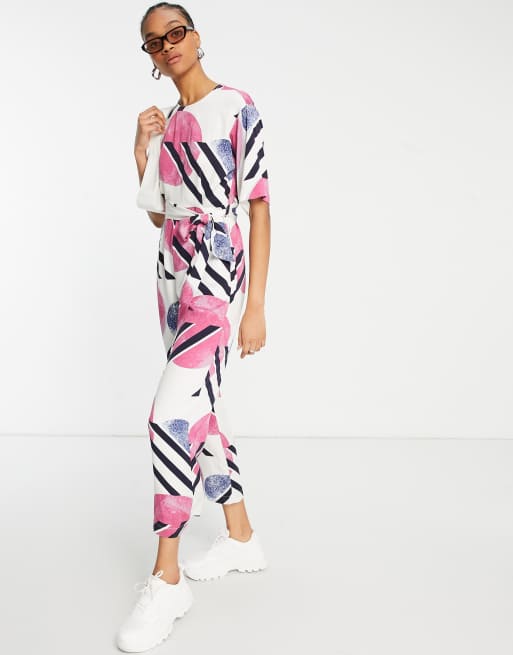 Bold store print jumpsuit