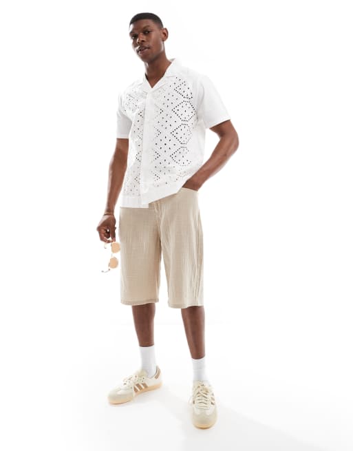 Native Youth broderie lace shirt in white, 3 of 4