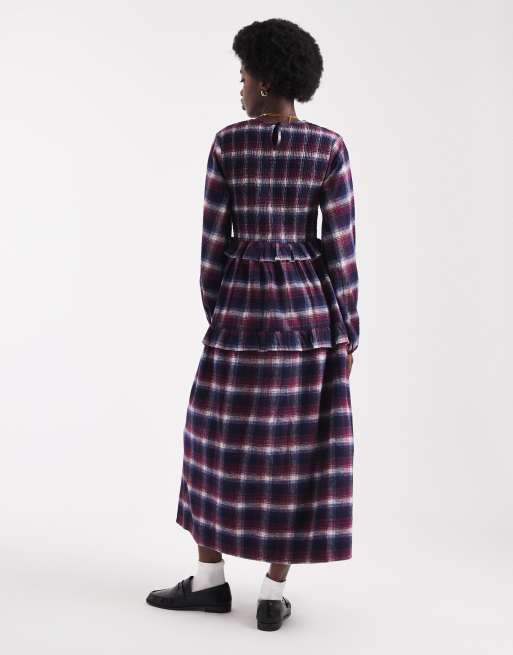 Native Youth brushed check midaxi dress in tartan, 4 of 4