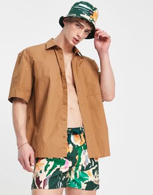 Native Youth bucket hat and swim shorts in green tropical print - part of a  set
