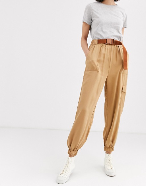 Native Youth cargo trousers with belt