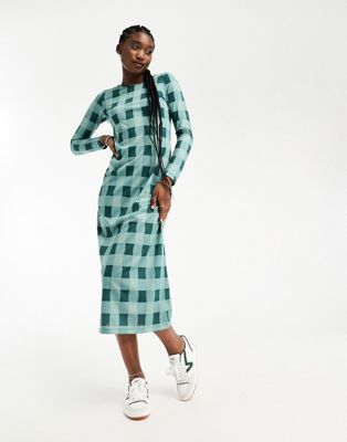 Native Youth check back detail midaxi dress in blue - ASOS Price Checker