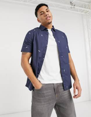 Native Youth - Chemise avec logo imprimé - Bleu marine