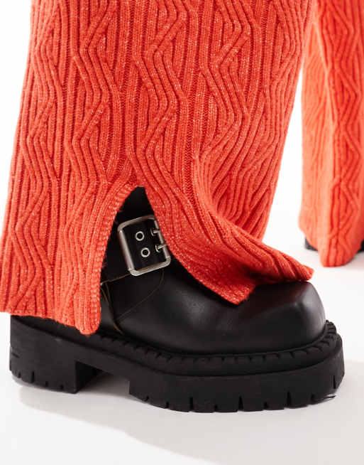 Native Youth chunky knitted trousers co-ord in red, 2 of 5