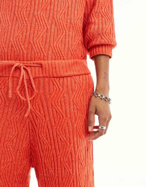 Native Youth chunky knitted trousers co-ord in red, 4 of 5