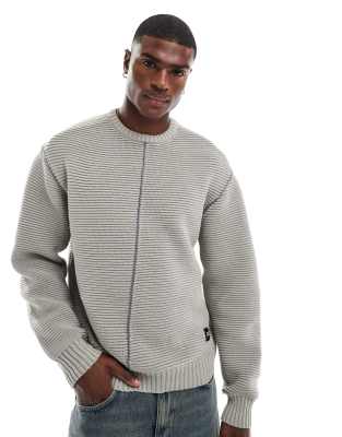 Native Youth chunky rib boxy jumper in grey φωτογραφία