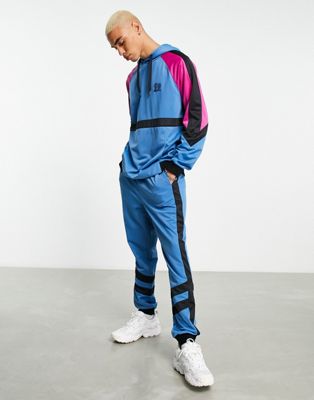 Native Youth colour block joggers co ord in blue - ASOS Price Checker