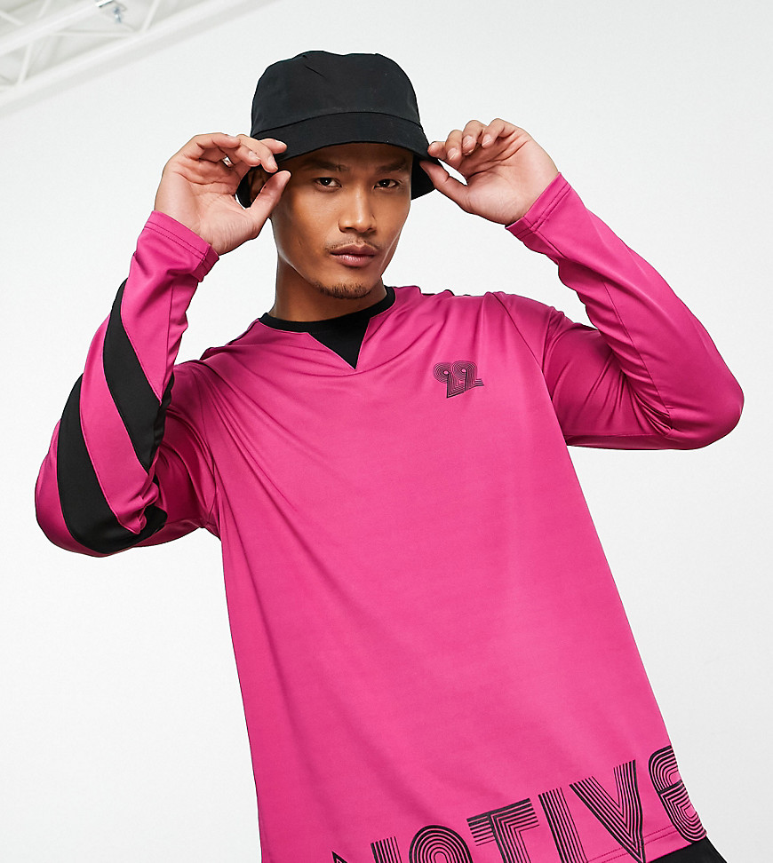 Native Youth colour block long sleeve t-shirt in in purple