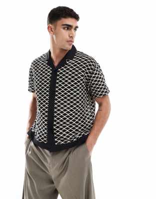 Native Youth Crochet Camp Collar Shirt