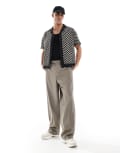 [Native Youth] Native Youth crochet revere shirt in ecru/black-Navy Chest 38 Ecru/Black