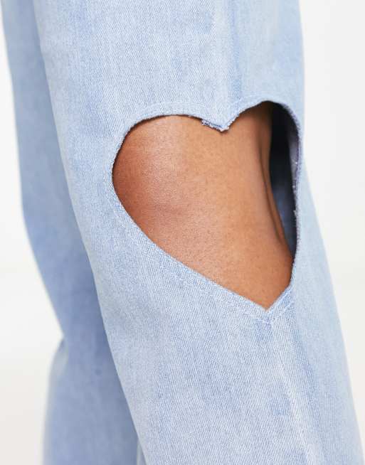 Monki cut store out heart jeans