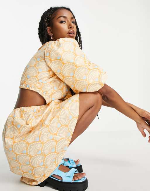 cut out smock dress Happy Sad Cut Out Smock Dress  Lazy Oaf