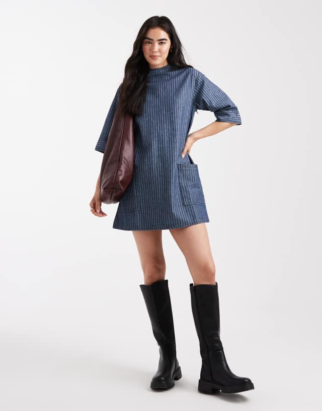 native youth denim dress Denim & Aztec Dress Kid (6-7) 6