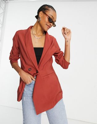 Native Youth double breasted blazer in red