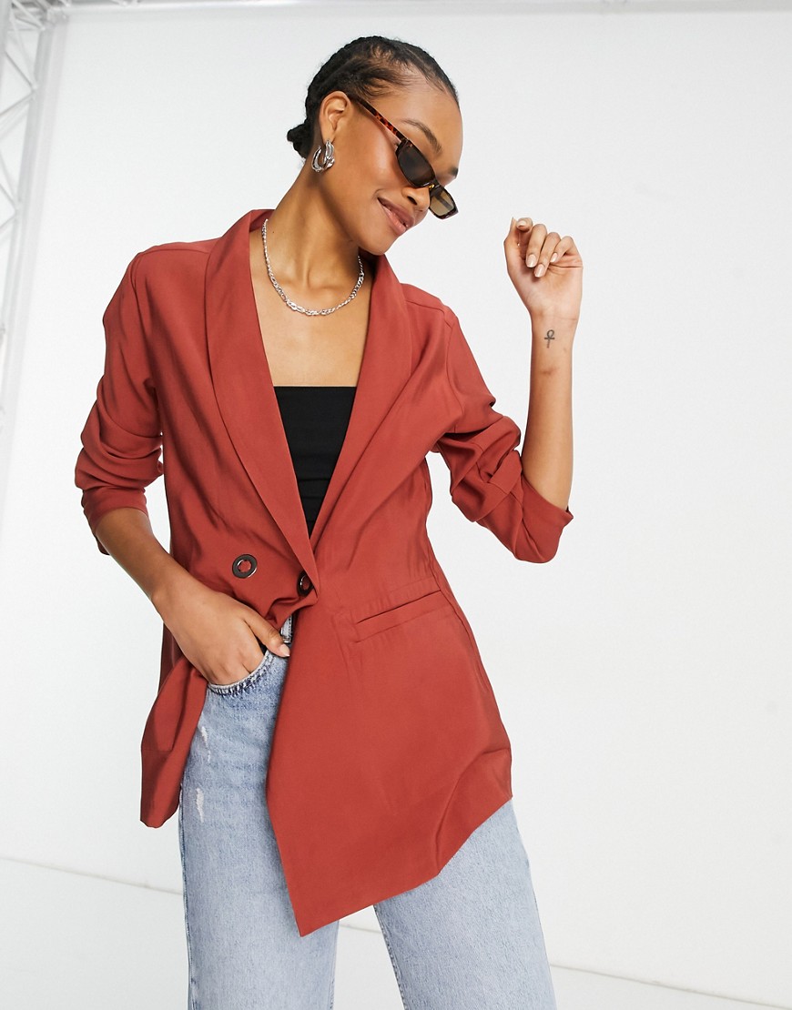 Native Youth double breasted blazer in red-Orange