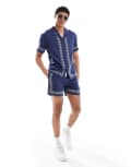 [Native Youth] Native Youth double gauze embroidered shorts in navy (part of a set) 36 NAVY