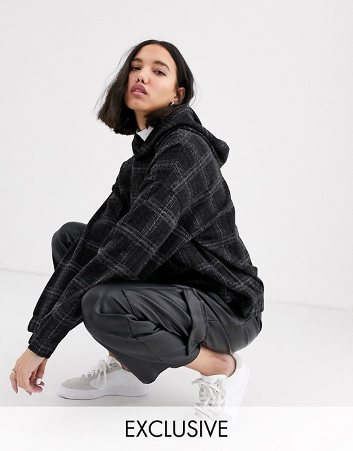 Native Youth exclusive oversized hoodie in check co-rd