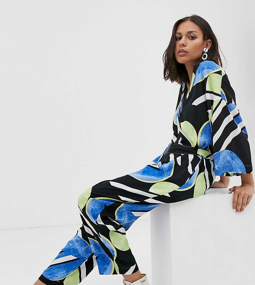 Native Youth exclusive relaxed jumpsuit in abstract spot print-Multi