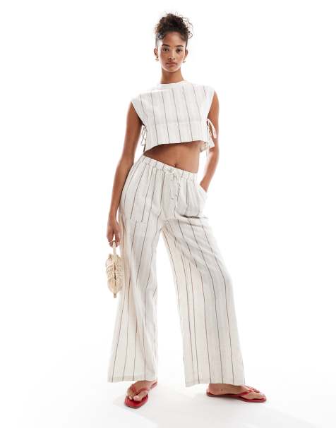 Native Youth - Gestreepte hoogsluitende top in multi, deel van co-ord set - view 1