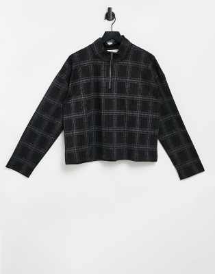 gray plaid sweater