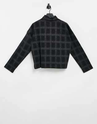 gray plaid sweater