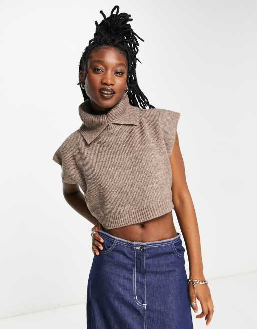 Native Youth high neck layering sweater in soft brown