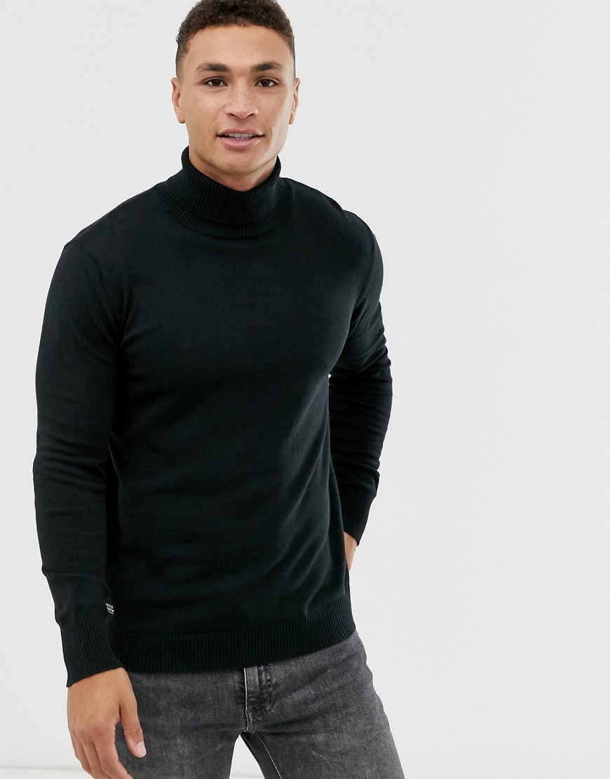 Native Youth knitted roll neck-Black