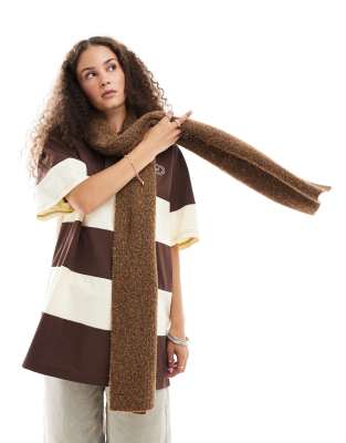 Native Youth longline knitted scarf in oatmeal-Neutral