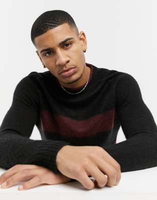 black loose knit jumper