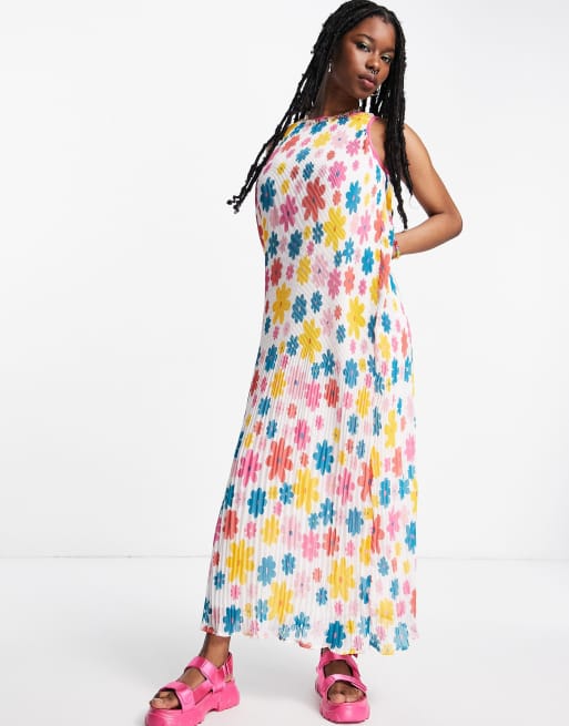 Native Youth maxi dress in vintage floral plisse