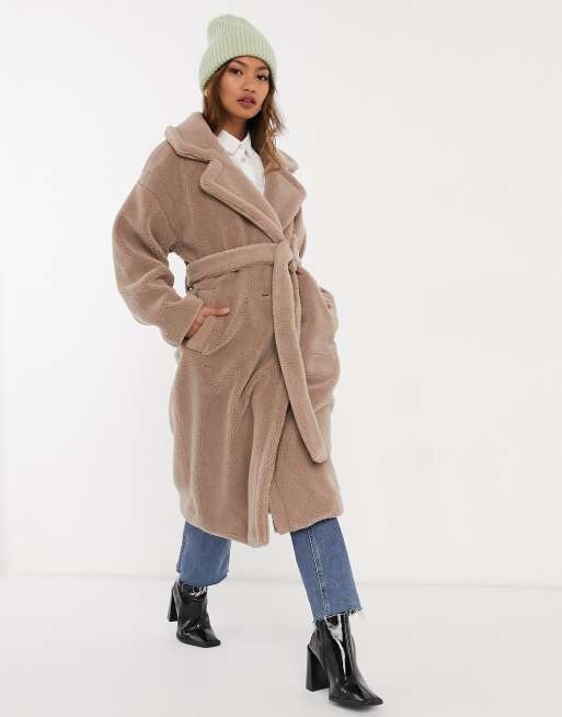 Belted shop teddy coat