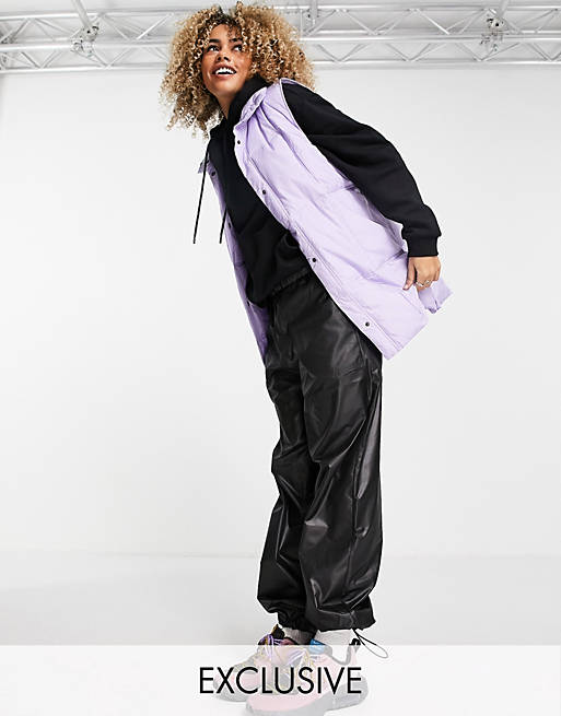 Coats & Jackets Native Youth oversized longline extreme padded gilet in lilac 