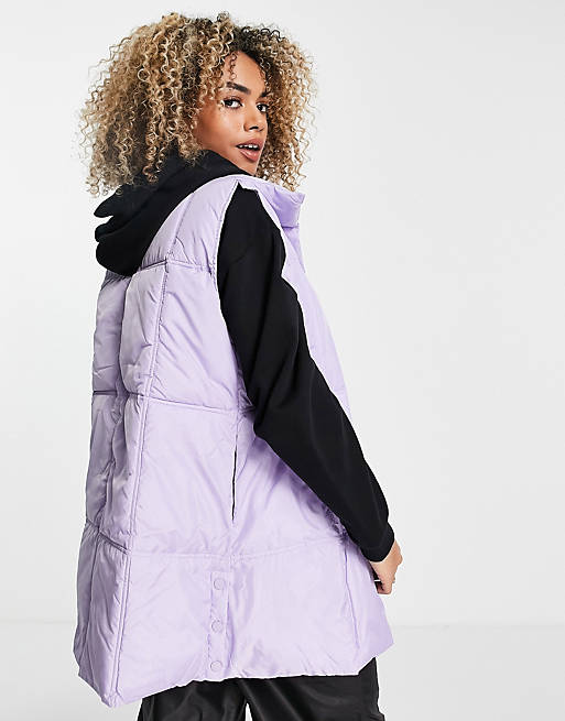 Coats & Jackets Native Youth oversized longline extreme padded gilet in lilac 