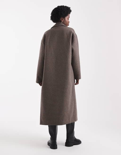 Native Youth oversized longline wool blend overcoat in brown , 2 of 4