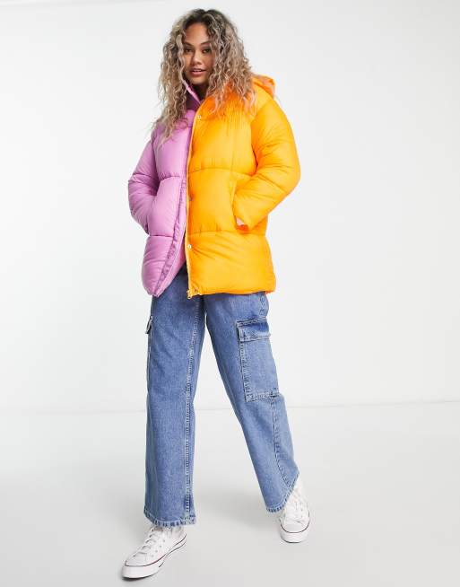 Tommy jeans colourblock oversize padded coat discount