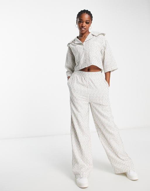 Native Youth - Pantalon d'ensemble large en coton texturé - Multicolore