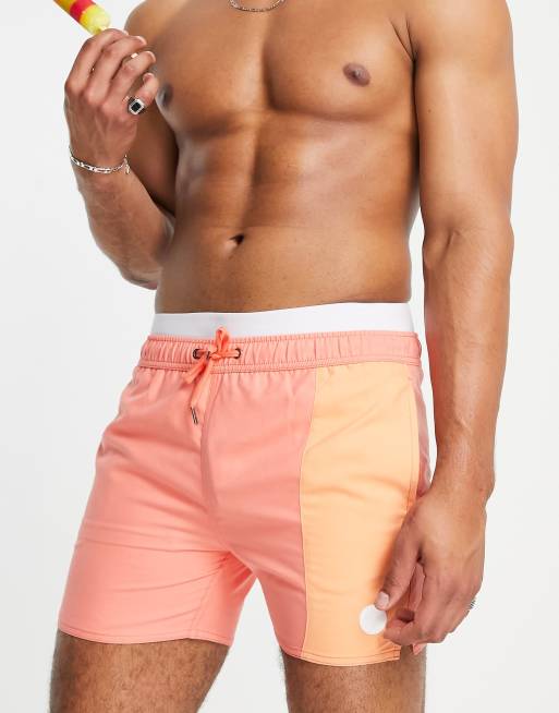 Native Youth - Pantaloncini da bagno colorblock rossi