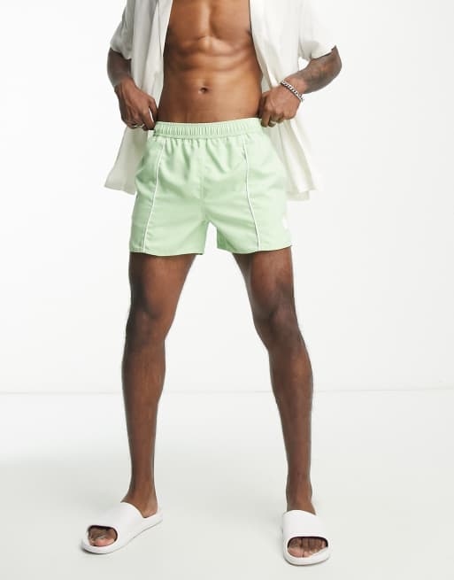 Native Youth - Pantaloncini da bagno verdi con cuciture a vista - MGREEN, 4 di 4