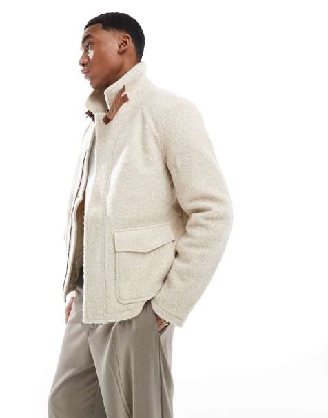 Native Youth – Pilotenjacke aus Bouclé in Beige - view 1