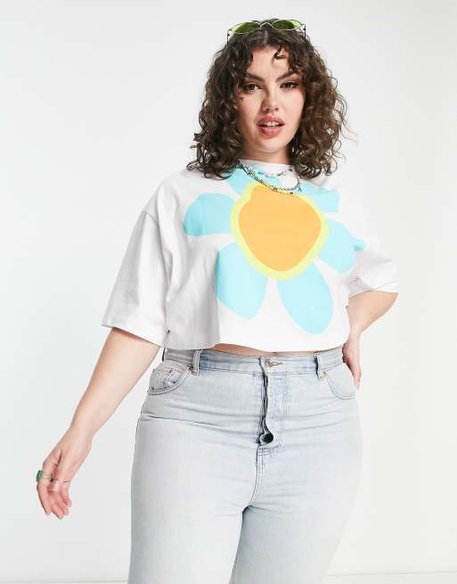 Native Youth Plus - Oversized boxy T-shirt met grafische print van uitvergrote bloem, 3 van 4