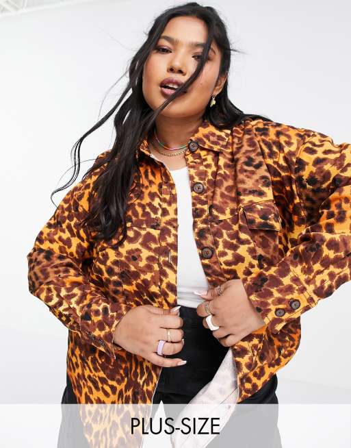 Wholesale Leopard Print Washed Oversized Shacket for your store - Faire