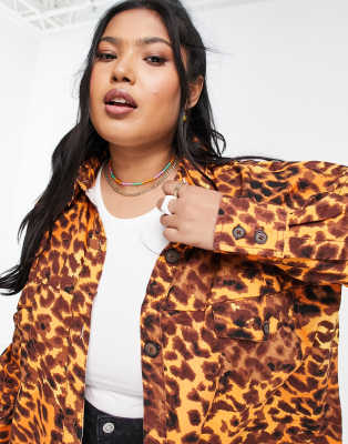 leopard print plus size jacket