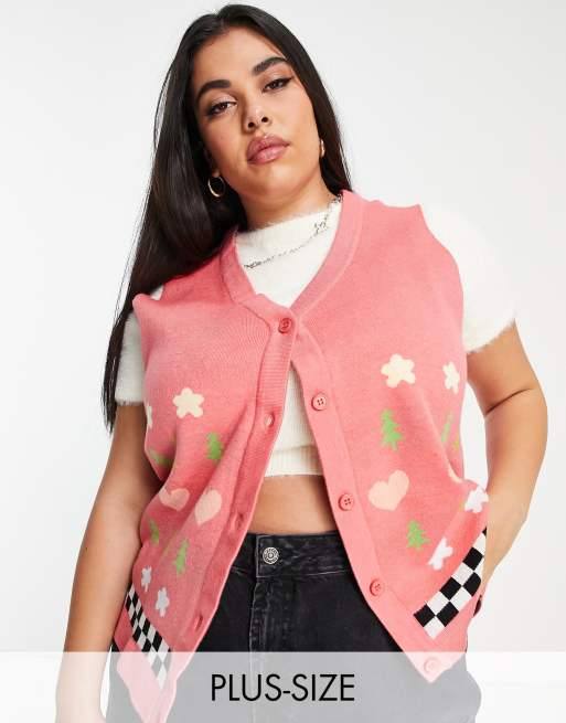 Plus size vest cardigan best sale