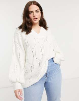 oversized cream knit jumper