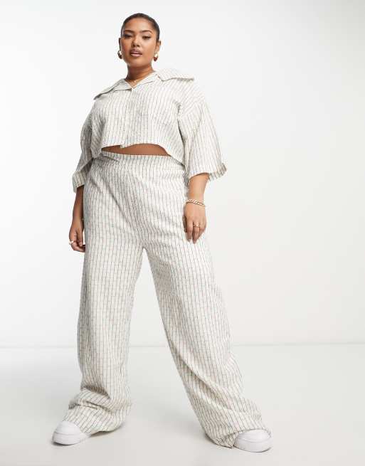 Native Youth Plus - Pantalon d'ensemble large en coton texturé - Multicolore