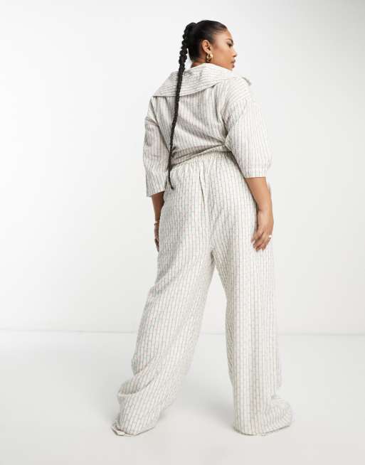 Native Youth Plus - Pantalon d'ensemble large en coton texturé - Multicolore, 3 de 4