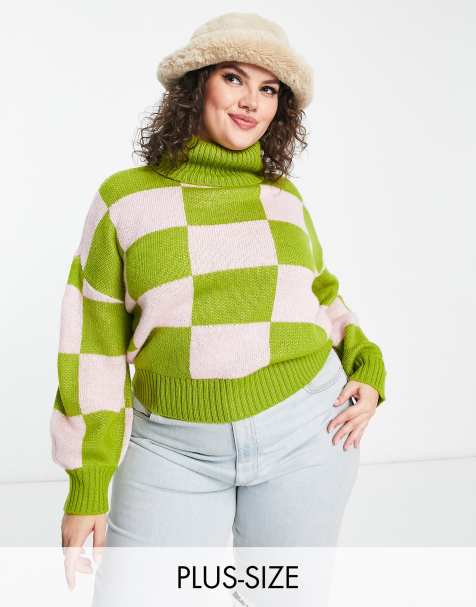 Plus size green on sale jumper